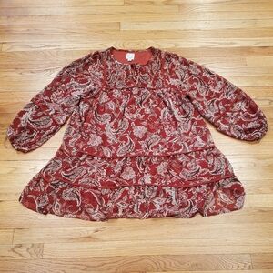 Blue Rain Rust Paisley Mini Dress